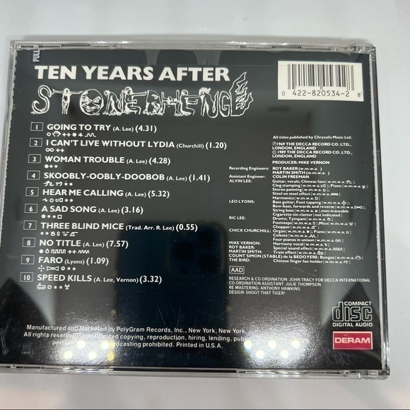 EUC-TEN Years After Stonedhenge (CD, May-1989, Deram (USA) Rare - Picture 8 of 11